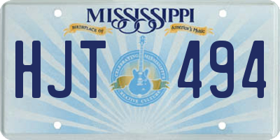 MS license plate HJT494