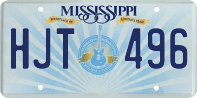 MS license plate HJT496