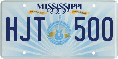 MS license plate HJT500
