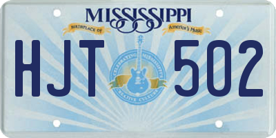 MS license plate HJT502