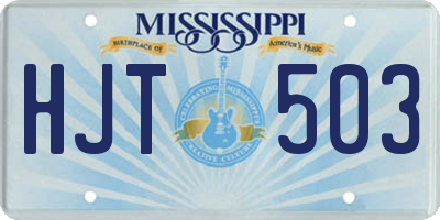 MS license plate HJT503