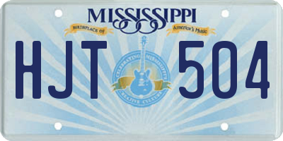 MS license plate HJT504