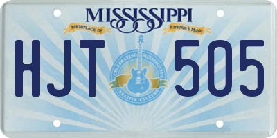 MS license plate HJT505