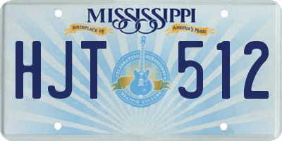MS license plate HJT512