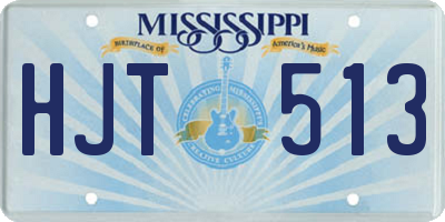 MS license plate HJT513