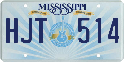 MS license plate HJT514