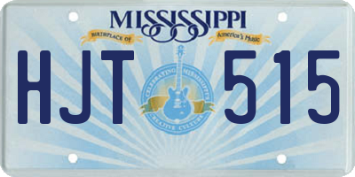 MS license plate HJT515