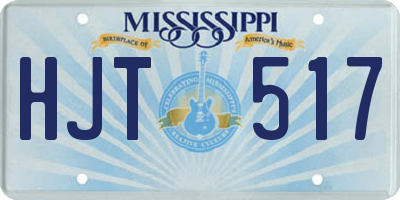 MS license plate HJT517