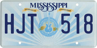 MS license plate HJT518