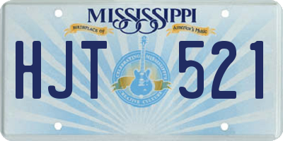 MS license plate HJT521