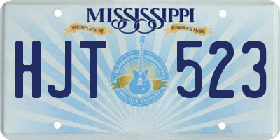 MS license plate HJT523