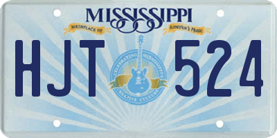 MS license plate HJT524
