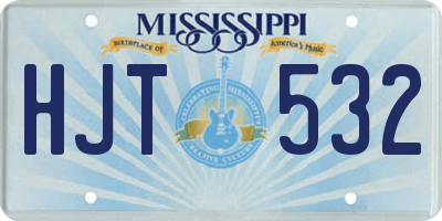 MS license plate HJT532