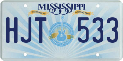 MS license plate HJT533