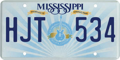 MS license plate HJT534