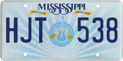 MS license plate HJT538