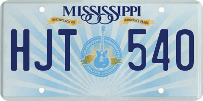 MS license plate HJT540
