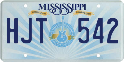 MS license plate HJT542