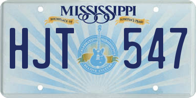 MS license plate HJT547
