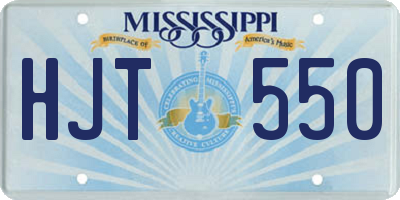 MS license plate HJT550