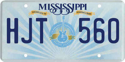 MS license plate HJT560