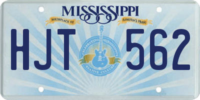 MS license plate HJT562