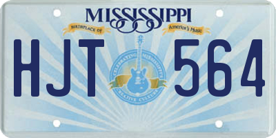 MS license plate HJT564