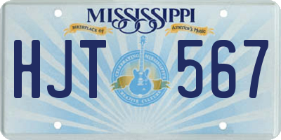 MS license plate HJT567