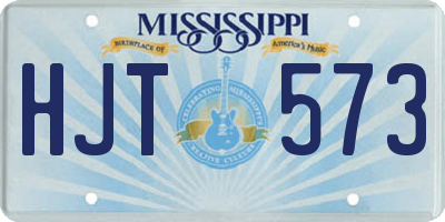 MS license plate HJT573