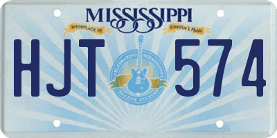 MS license plate HJT574