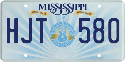 MS license plate HJT580