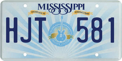 MS license plate HJT581