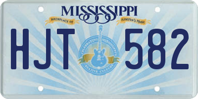 MS license plate HJT582
