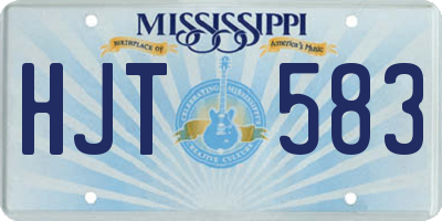 MS license plate HJT583