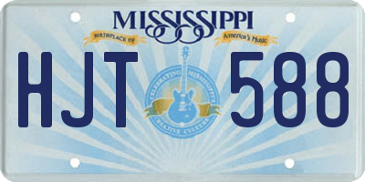 MS license plate HJT588
