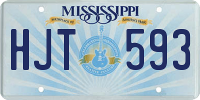 MS license plate HJT593