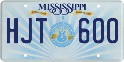 MS license plate HJT600