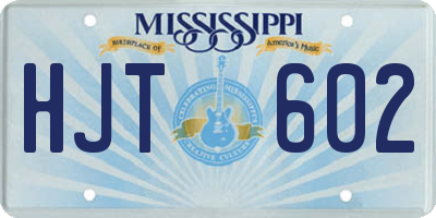MS license plate HJT602