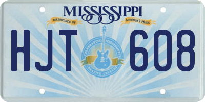 MS license plate HJT608