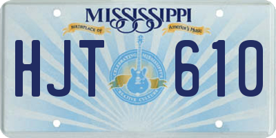 MS license plate HJT610
