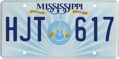 MS license plate HJT617