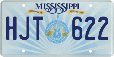 MS license plate HJT622