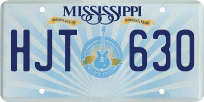 MS license plate HJT630