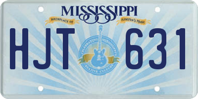 MS license plate HJT631