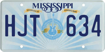 MS license plate HJT634
