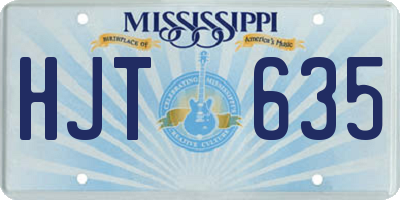 MS license plate HJT635