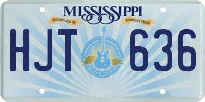 MS license plate HJT636