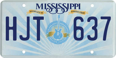 MS license plate HJT637
