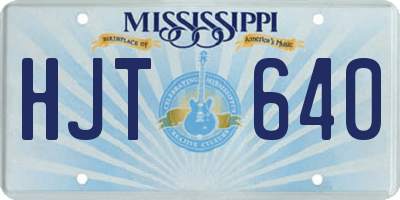 MS license plate HJT640
