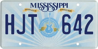 MS license plate HJT642
